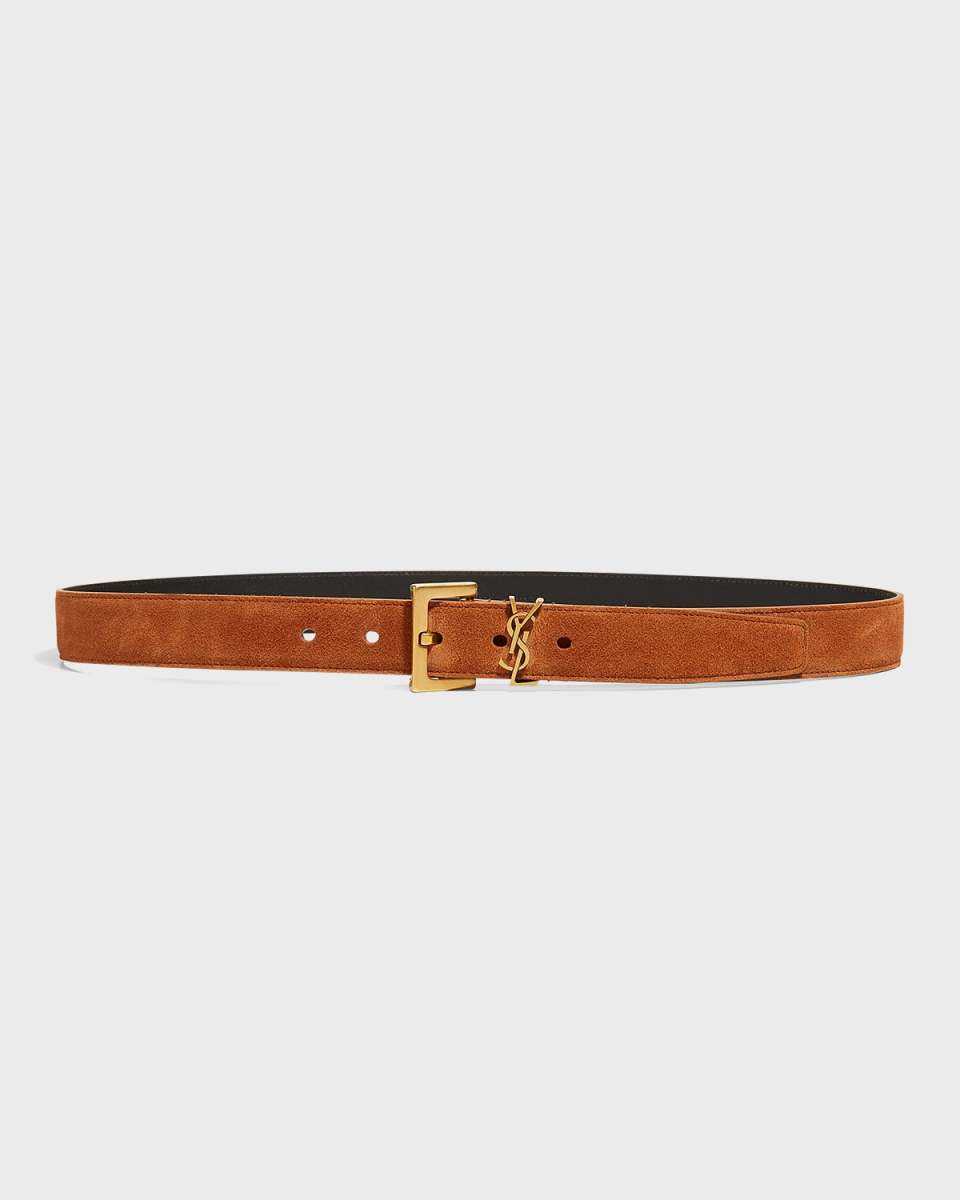 YSL Monogram Suede Belt